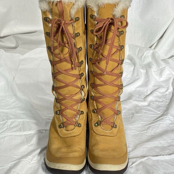 TIMBERLAND Picudilla Boots 14" Waterproof Lace Up Outdoor Womens 8.5 Tan Wheat - Picture 15 of 15
